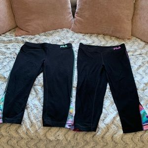 FILA Sport set of 2 capri, workout leggings, size extra small.